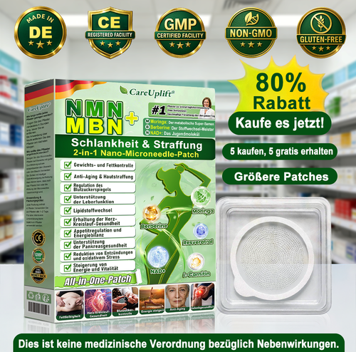 🇩🇪 𝐎𝐟𝐟𝐢𝐜𝐢𝐚𝐥𝐞𝐫 𝐃𝐞𝐮𝐭𝐬𝐜𝐡𝐥𝐚𝐧𝐝-𝐒𝐡𝐨𝐩 | 🧑‍⚕️🩺 𝐂𝐚𝐫𝐞𝐔𝐩𝐥𝐢𝐟𝐭® Moringa · Berberin × NAD+ 𝟏𝟎-𝐢𝐧-𝟏 𝐀𝐝𝐯𝐚𝐧𝐜𝐞𝐝 𝐍𝐚𝐧𝐨-𝐌𝐢𝐤𝐫𝐨𝐧𝐚𝐝𝐞𝐥-𝐏𝐚𝐭𝐜𝐡 — 𝐄𝐢𝐧𝐦𝐚𝐥 𝐭ä𝐠𝐥𝐢𝐜𝐡, 𝐬𝐢𝐜𝐡𝐭𝐛𝐚𝐫𝐞 𝐄𝐫𝐠𝐞𝐛𝐧𝐢𝐬𝐬𝐞 𝐢𝐧 𝟕 𝐓𝐚𝐠𝐞𝐧